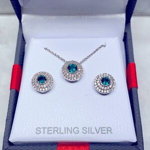 Sterling Silver Emerald Jewelry Set